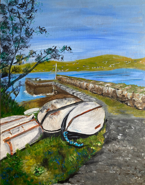 Original Acrylic Painting - Cuan Harbour , Ventry Bay Kerry