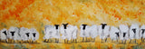 Original Acrylic Painting - Orange Blossom Sheep 18x6 ins (45x15 cm)