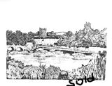 Original black and White drawing  - Killaloe on Lough Derg SOLD