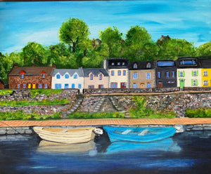 Canal Cottages and Boats  - Bridge Exhibition SOLD