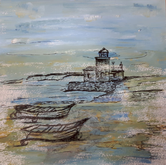 EVERYDAY A PAINTING - Boats at the Lighthouse
