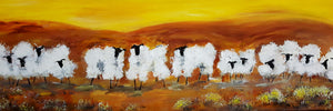 Sheep with Attitude Series Print -" Autumn Sheep " 18x6ins Special offer