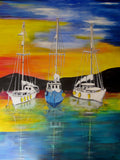 Home is the Sailor - Original  Acrylic painting in six sections