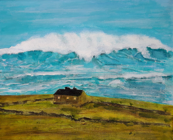 Original Acrylic Painting - Cottage by the sea