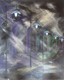 Original Acrylic Painting (with mixed media) - Streetlights 1 and 2 SOLD