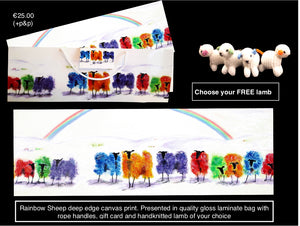 Rainbow Sheep Print (18x6ins) - November Special