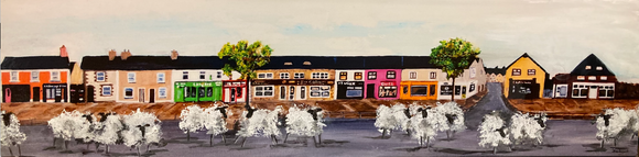 Hand Finished Canvas Print - Sheep on the Street   - Belmullet